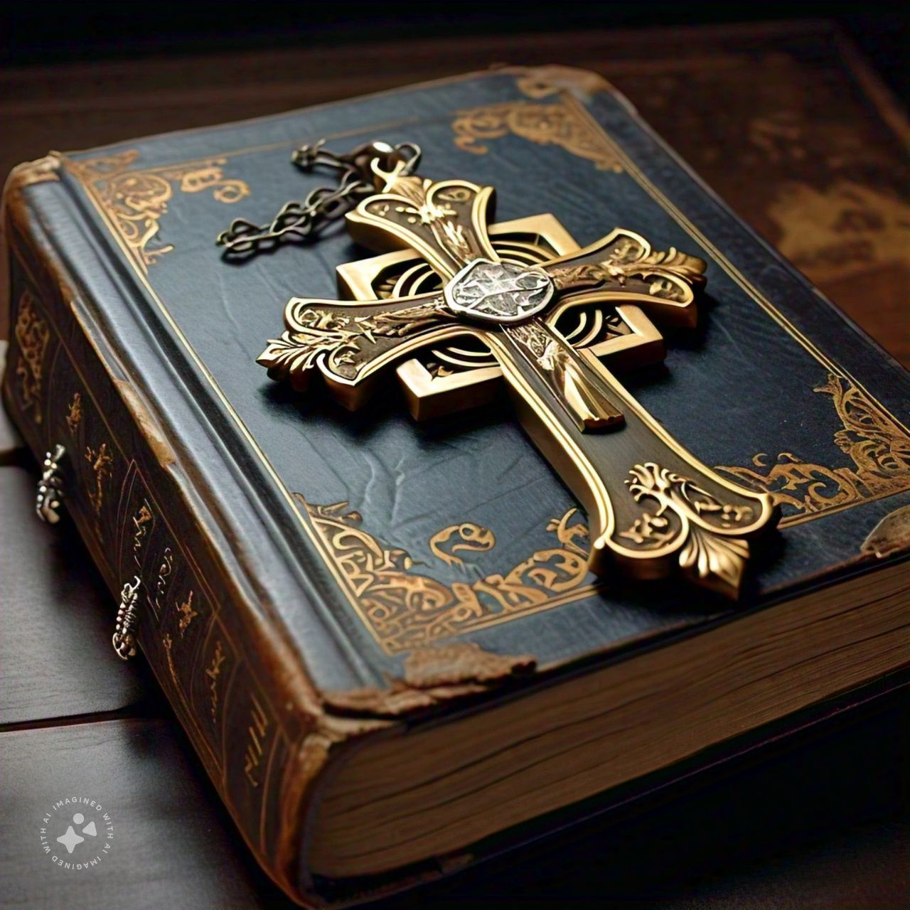 Bible with cross