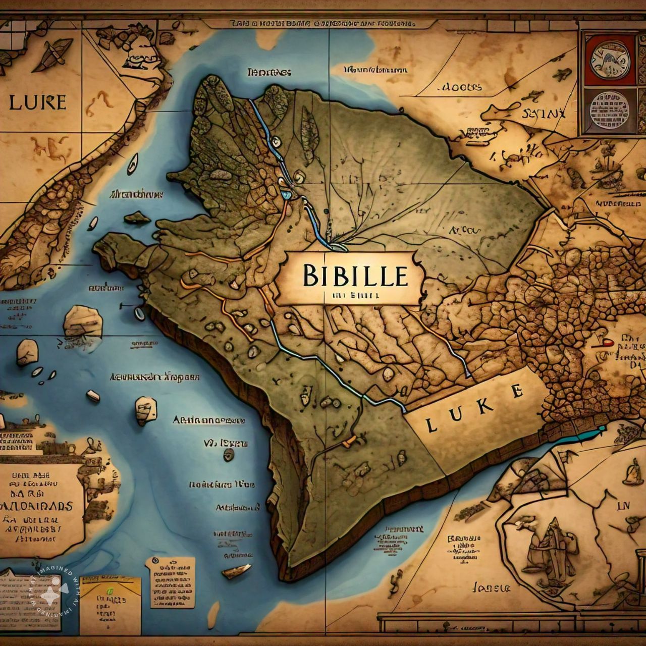 Map of the Bible with Luke highlighted